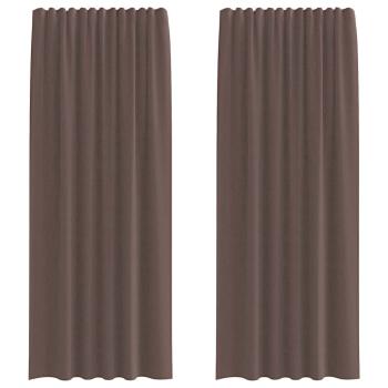 Voile Vorhänge mit Lasche 2 Stk. Braun