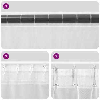 Voile Vorhänge mit Lasche 2 Stk. Braun