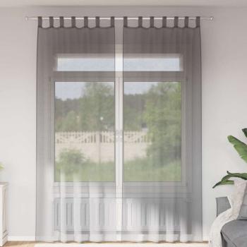 ARDEBO.de - Voile Vorhänge mit Schlaufen 2 Stk. Dunkelgrau 140x260 cm
