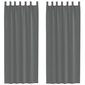Voile Vorhänge mit Schlaufen 2 Stk. Dunkelgrau 140x260 cm