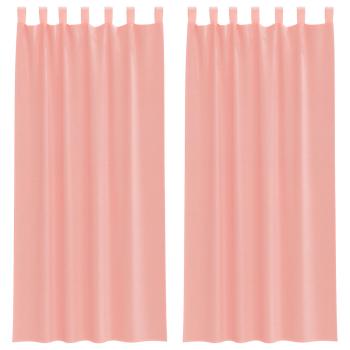 Voile Vorhänge mit Schlaufen 2 Stk. Rosa 140x245 cm