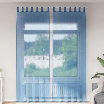 ARDEBO.de - Voile Vorhänge mit Schlaufen 2 Stk. Königsblau 140x260 cm