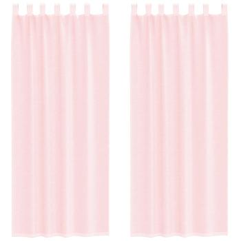Voile Vorhänge mit Schlaufen 2 Stk. Hellrosa 140x260 cm