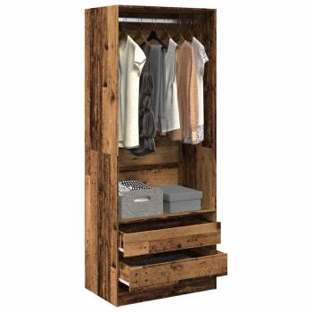 ARDEBO.de - Kleiderschrank Altholz-Optik 80x50x200 cm Holzwerkstoff