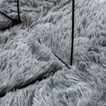 Teppich Shaggy Hochflor NAVARRA Silbergrau 80x150 cm Polyester