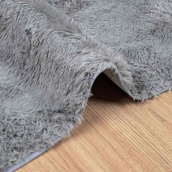 Teppich Shaggy Hochflor NAVARRA Hellgrau 130x200 cm Polyester