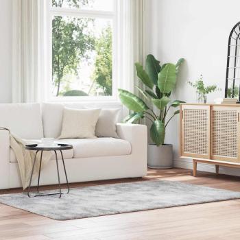 ARDEBO.de - Teppich Shaggy Hochflor NAVARRA Silbergrau 130x200 cm Polyester