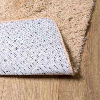 Teppich Shaggy Hochflor NAVARRA Beige 160x160 cm Polyester
