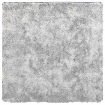 Teppich Shaggy Hochflor NAVARRA Silbergrau 160x160 cm Polyester