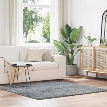 ARDEBO.de - Teppich Shaggy Hochflor NAVARRA Hellgrau 160x160 cm Polyester