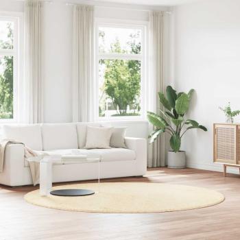 ARDEBO.de - Teppich Shaggy Hochflor NAVARRA Creme 240x240 cm Polyester
