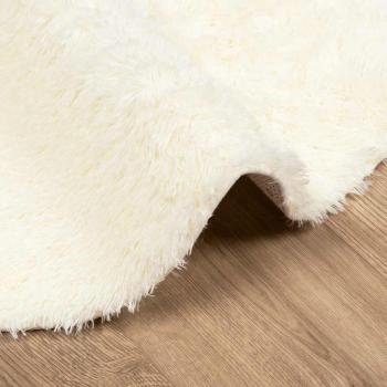 Teppich Shaggy Hochflor NAVARRA Creme 100x100 cm Polyester