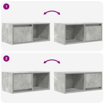 TV-Schrank Betongrau 60x31x25,5 cm Holzwerkstoff