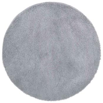 Teppich Shaggy Hochflor NAVARRA Hellgrau 120x120 cm Polyester