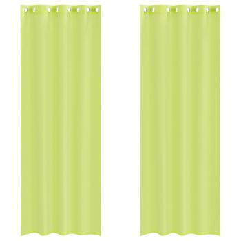 Voile Vorhänge mit Ösen 2 Stk. Apfelgrün 140x260 cm