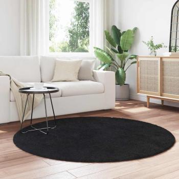 Teppich Shaggy Hochflor NAVARRA Schwarz 160x160 cm Polyester