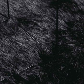 Teppich Shaggy Hochflor NAVARRA Schwarz 160x160 cm Polyester