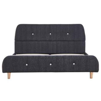 Bettgestell ohne Matratze Dunkelgrau Stoff 135x190 cm
