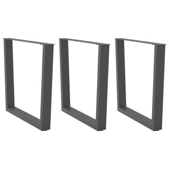 ARDEBO.de - Esstisch Beine V-Form 3 Stück Anthrazit 90x(72-73,3) cm Stahl