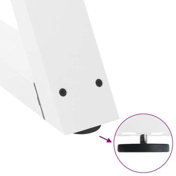 Couchtischbeine 2 Stk. Weiß 50x(30-31,3) cm Stahl