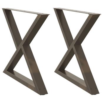 Esstisch Beine 2 Stück Naturstahl 90x(72-73,3) cm Stahl