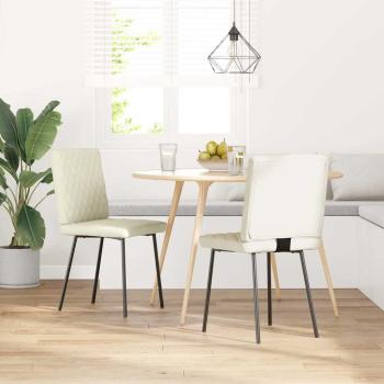 Esszimmerstühle 2 Stk. Creme Samt