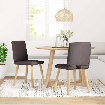 ARDEBO.de - Esszimmerstühle 2 Stk. Dunkelbraun Stoff