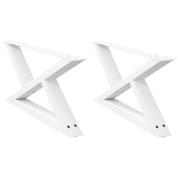 Couchtischbeine 2 Stk. Weiß 70x(30-31,3) cm Stahl