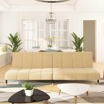 ARDEBO.de - Schlafsofa 2-Sitzer Creme Samt