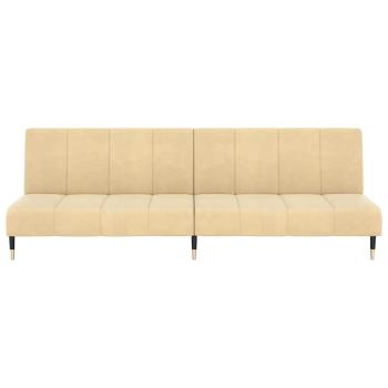 Schlafsofa 2-Sitzer Creme Samt