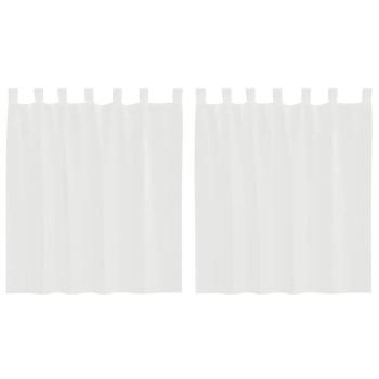 Voile Vorhänge mit Stangentaschen 2 Stk. Weiß
