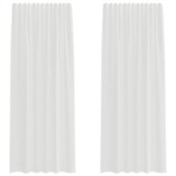 Voile Vorhänge mit Stangentaschen 2 Stk. Weiß