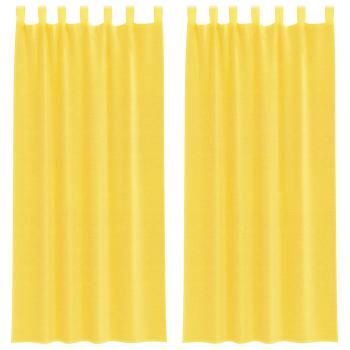 Voile Vorhänge mit Stangentaschen 2 Stk. Gelb