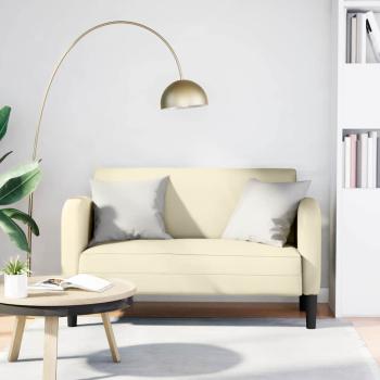 ARDEBO.de - Zweisitzer-Sofa Creme 110 cm Kunstleder