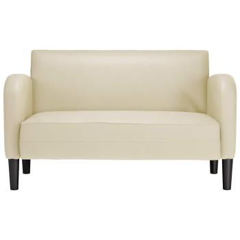 Zweisitzer-Sofa Creme 110 cm Kunstleder