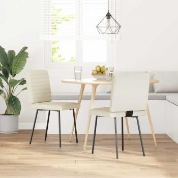 ARDEBO.de - Esszimmerstühle 2 Stk. Creme Samt