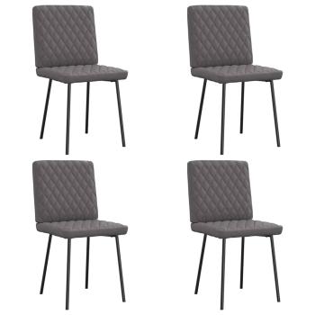 ARDEBO.de - Esszimmerstühle 4 Stk. Grau Kunstleder
