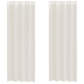 ARDEBO.de - Voile Vorhänge mit Ösen 2 Stk. Creme 140x260 cm
