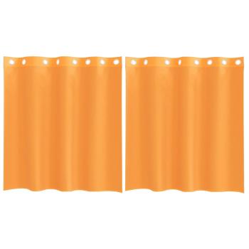 Voile Vorhänge mit Ösen 2 Stk. Orange 140x140 cm