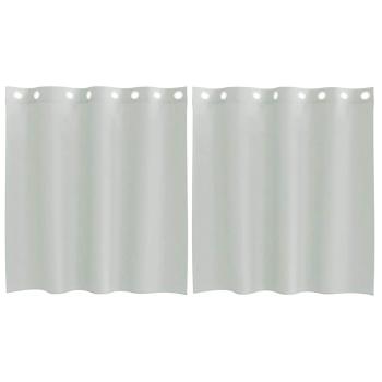 Voile Vorhänge mit Ösen 2 Stk. Hellgrau 140x140 cm