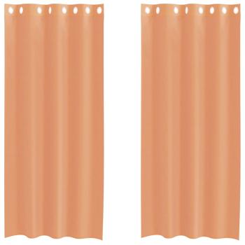 ARDEBO.de - Voile Vorhänge mit Ösen 2 Stk. Terrakotta