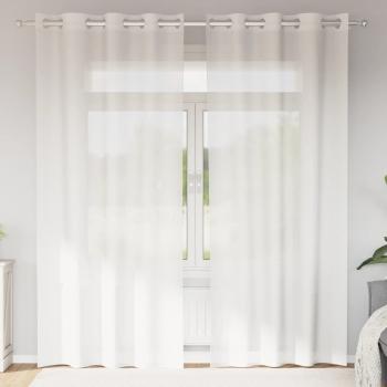 ARDEBO.de - Voile Vorhänge mit Ösen 2 Stk. Weiß