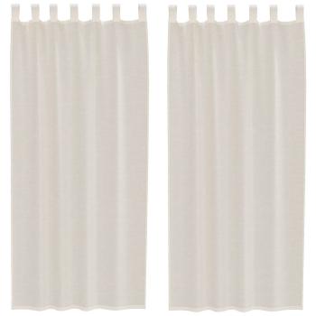Voile Vorhänge mit Lasche 2 Stk. Creme