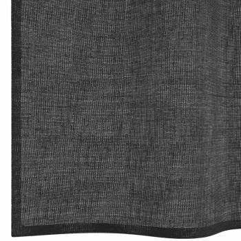 Voile Vorhänge mit Lasche 2 Stk. Schwarz