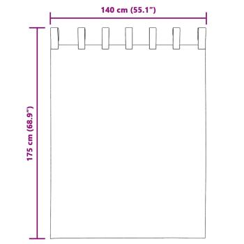Voile Vorhänge mit Lasche 2 Stk. Schwarz