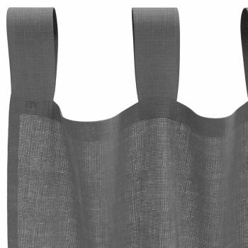Voile Vorhänge mit Schlaufen 2 Stk. Dunkelgrau 140x245 cm