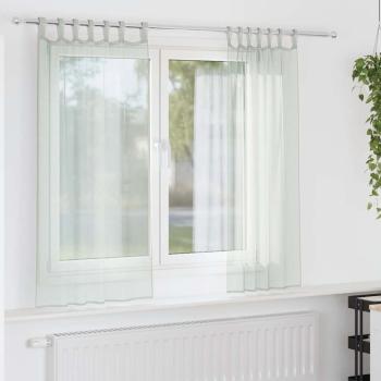 ARDEBO.de - Voile Vorhänge mit Schlaufen 2 Stk. Hellgrau 140x175 cm