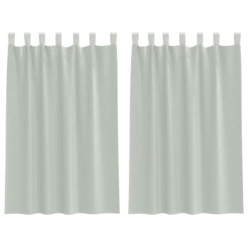 Voile Vorhänge mit Schlaufen 2 Stk. Hellgrau 140x175 cm