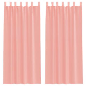 Voile Vorhänge mit Schlaufen 2 Stk. Rosa 140x225 cm