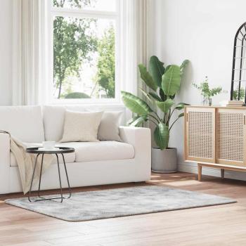 ARDEBO.de - Teppich Shaggy Hochflor NAVARRA Silbergrau 120x170 cm Polyester